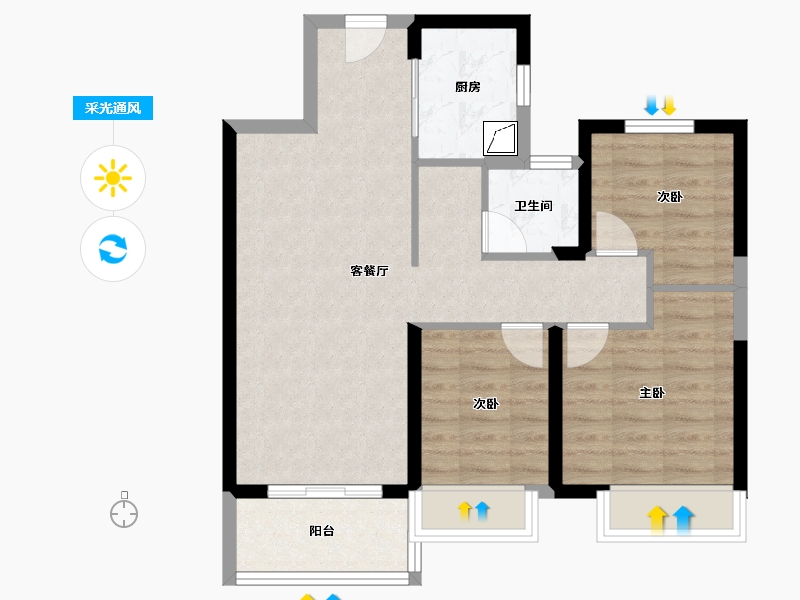 河南省-郑州市-滨河春晓​-71.16-户型库-采光通风