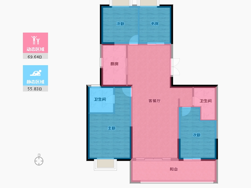 河南省-郑州市-康桥香麓湾-113.60-户型库-动静分区