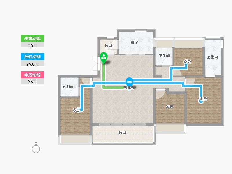 江苏省-苏州市-万科·锦上和风华苑-132.01-户型库-动静线