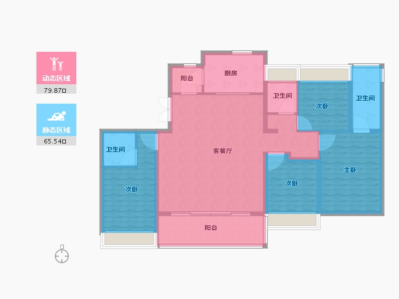 江苏省-苏州市-万科·锦上和风华苑-132.01-户型库-动静分区