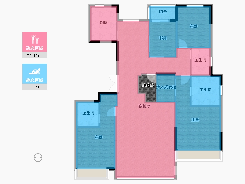 河南省-郑州市-正商祯瑞上境-134.21-户型库-动静分区