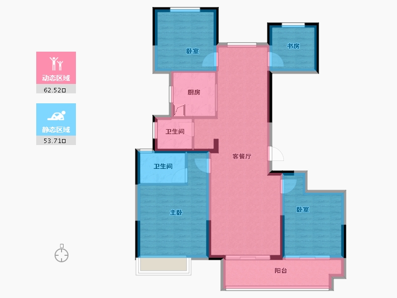 河南省-郑州市-滨河春晓​-103.92-户型库-动静分区