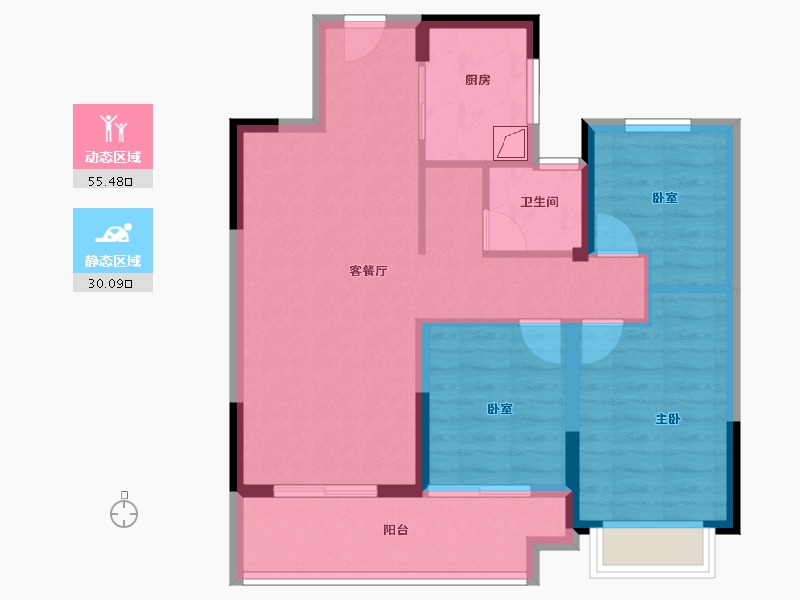 河南省-郑州市-滨河春晓​-76.15-户型库-动静分区