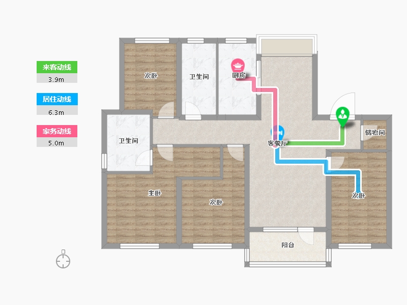 江苏省-苏州市-科技城金茂府​-113.40-户型库-动静线