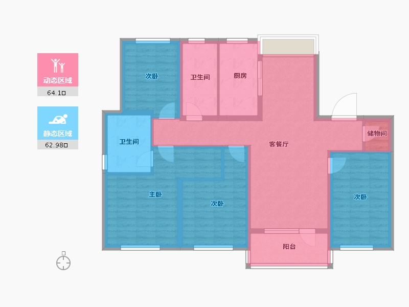 江苏省-苏州市-科技城金茂府​-113.40-户型库-动静分区