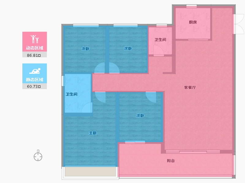 河南省-郑州市-康桥天樾九章-134.40-户型库-动静分区