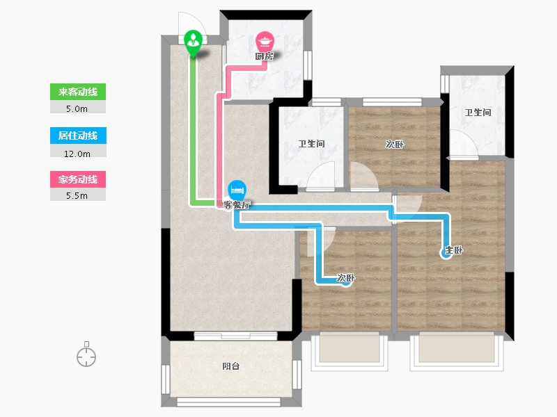 福建省-福州市-天俊尊品-73.00-户型库-动静线