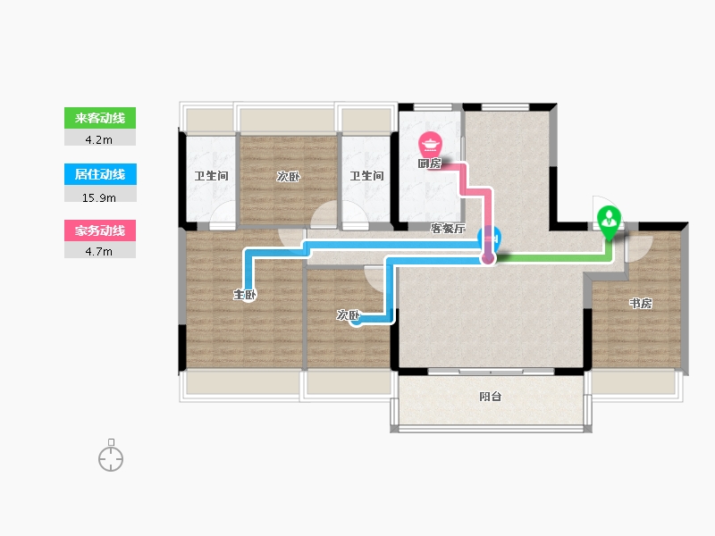 江苏省-苏州市-天境澜庭-114.40-户型库-动静线