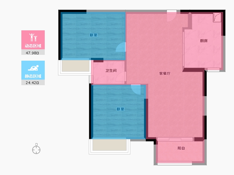 河南省-郑州市-绿地花语城-65.00-户型库-动静分区