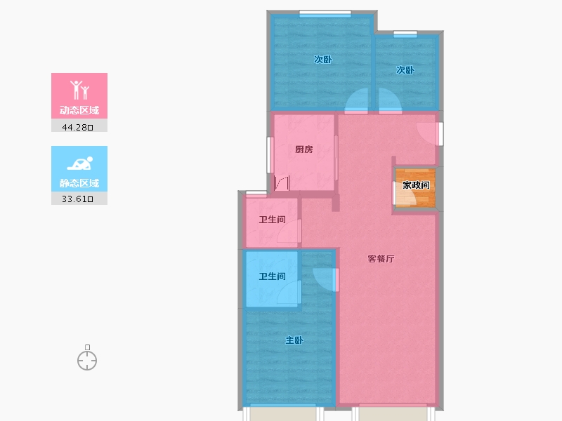 北京-北京市-奥森春晓-82.00-户型库-动静分区