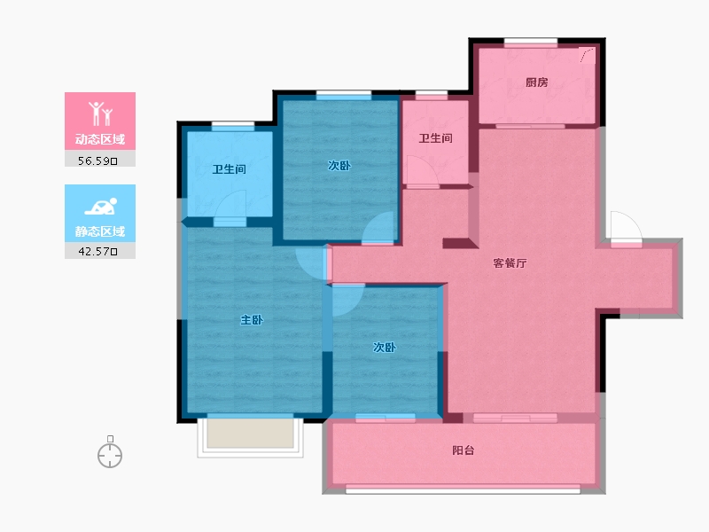 河南省-郑州市-兴港和昌云著-88.01-户型库-动静分区