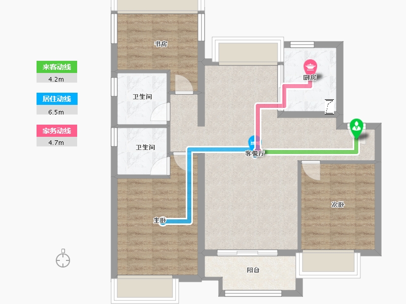 江苏省-苏州市-中海·寰湖时代​-77.00-户型库-动静线