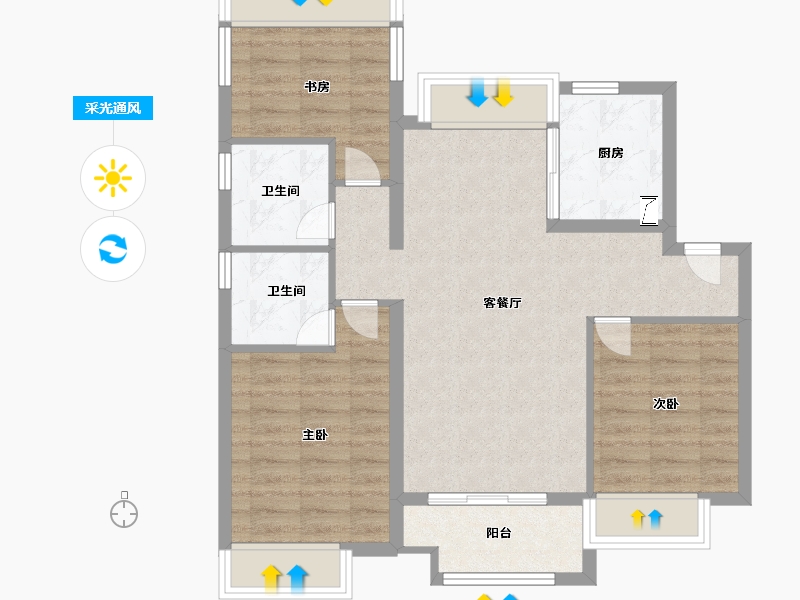 江苏省-苏州市-中海·寰湖时代​-77.00-户型库-采光通风