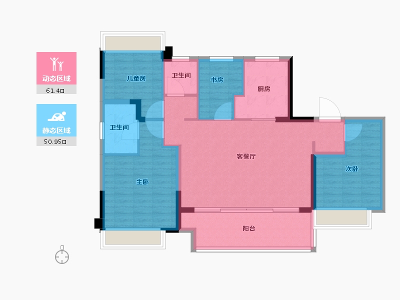 江苏省-苏州市-路劲璞玉澜岸-101.60-户型库-动静分区