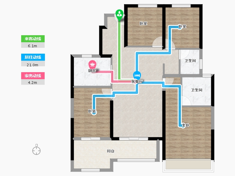 河南省-郑州市-康桥天樾九章-114.40-户型库-动静线