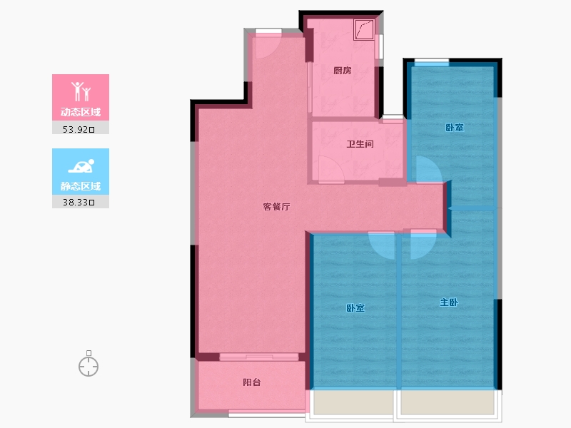 河南省-郑州市-绿城·明月滨河-82.43-户型库-动静分区