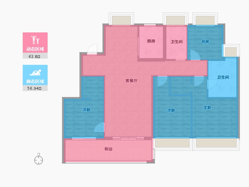 江苏省-苏州市-绿城象屿·逸品澜岸-109.01-户型库-动静分区