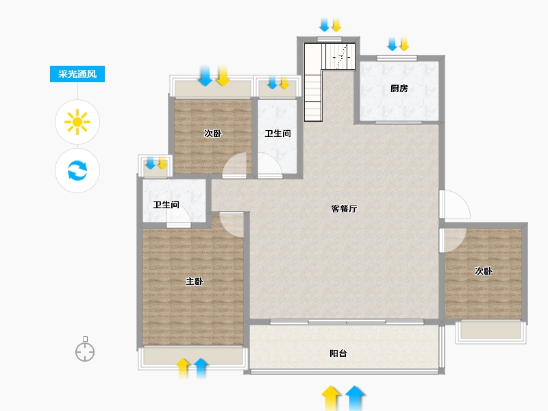 江苏省-苏州市-苏高新禹洲·山云庭​-169.50-户型库-采光通风