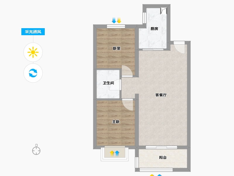 陕西省-榆林市-汇兴花园-65.00-户型库-采光通风