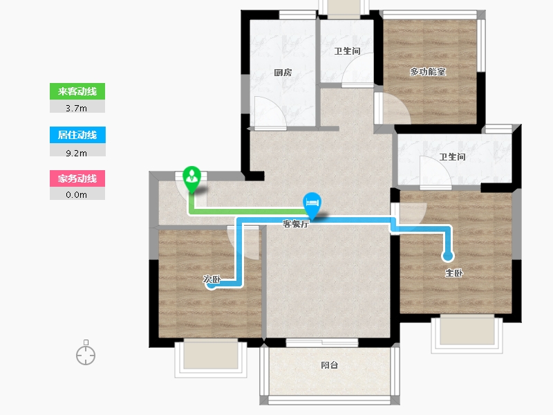 江苏省-苏州市-新天地熙照华庭-70.58-户型库-动静线