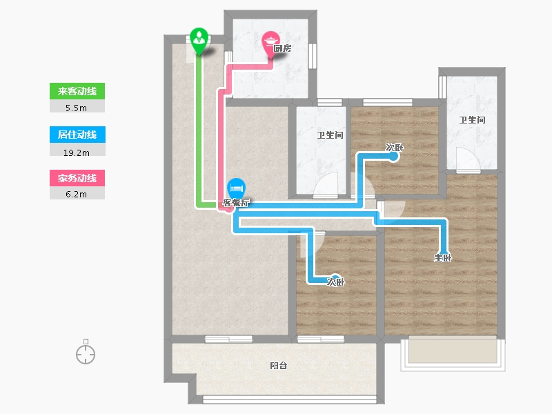 河南省-郑州市-正弘璟云筑-84.00-户型库-动静线