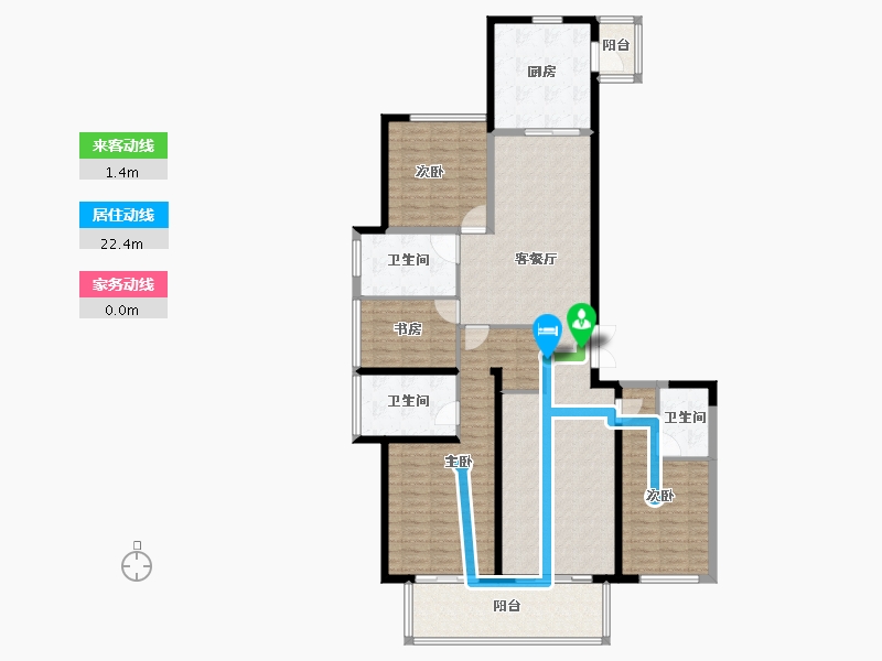 江苏省-苏州市-览月阁-156.00-户型库-动静线