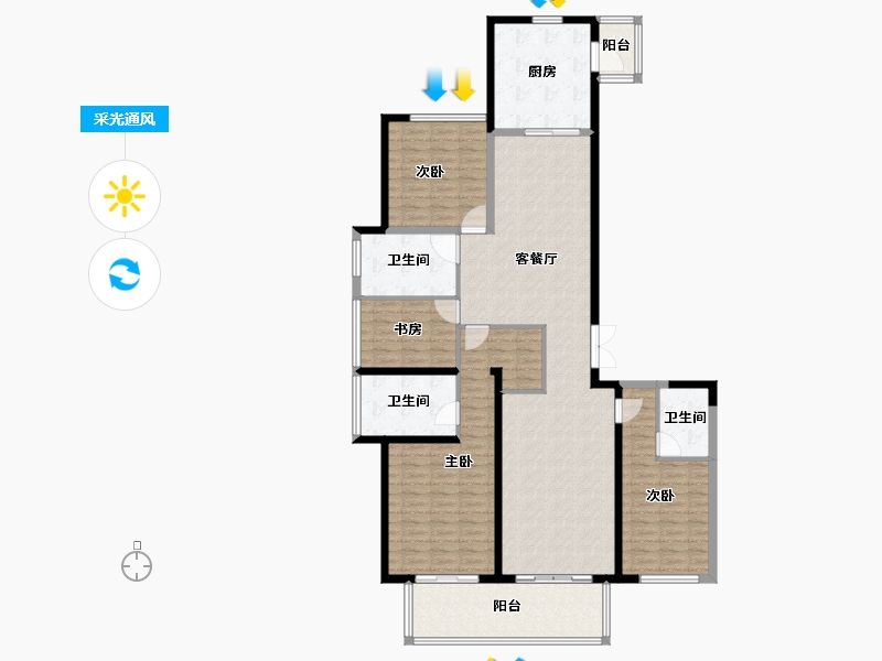 江苏省-苏州市-览月阁-156.00-户型库-采光通风