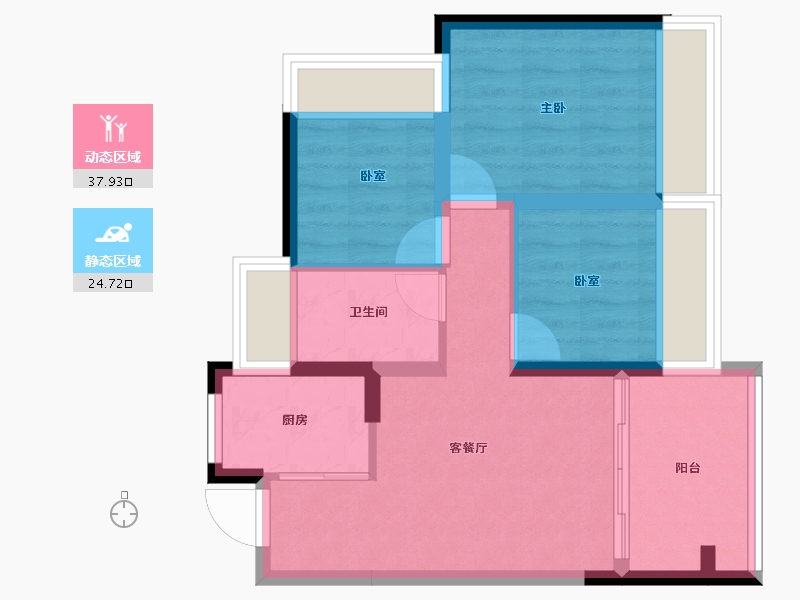 广东省-深圳市-花样年·好时光-55.28-户型库-动静分区