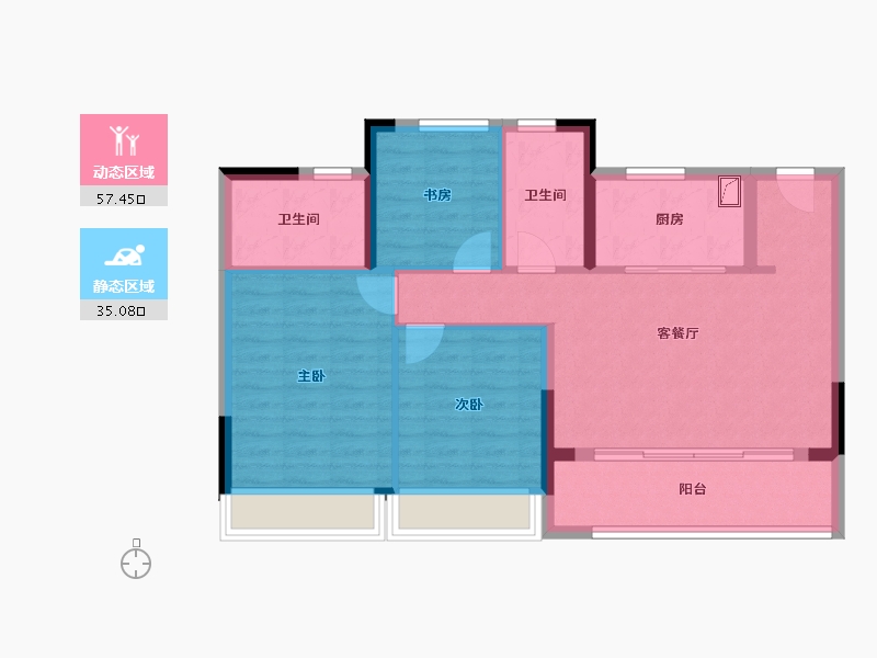 江苏省-苏州市-绿城象屿·逸品澜岸-83.00-户型库-动静分区