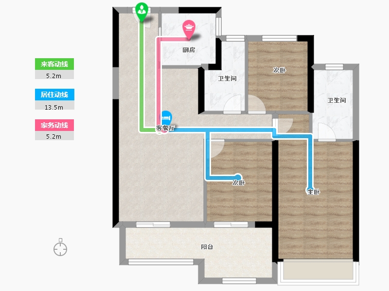 河南省-郑州市-康桥天樾九章-87.20-户型库-动静线