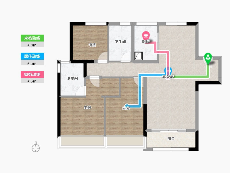 河南省-郑州市-绿城·明月滨河-92.44-户型库-动静线