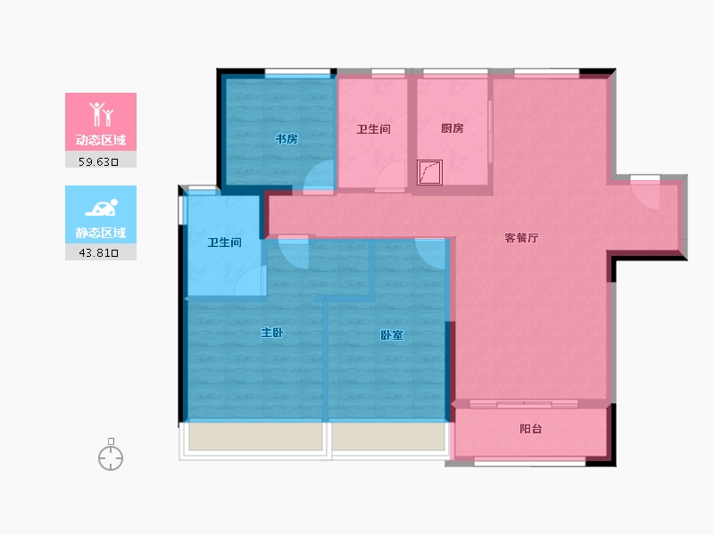 河南省-郑州市-绿城·明月滨河-92.44-户型库-动静分区