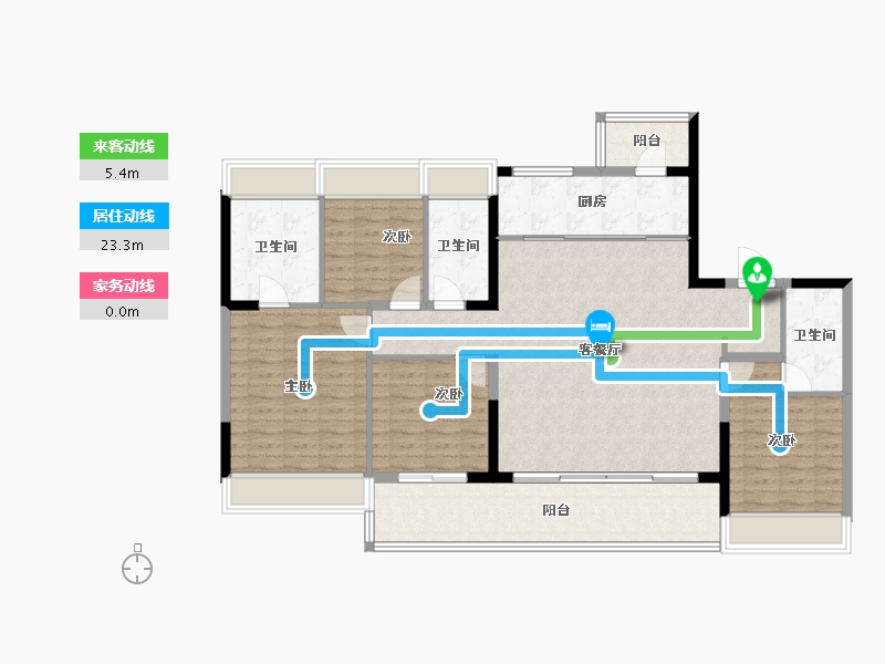 江苏省-苏州市-天境澜庭-132.00-户型库-动静线