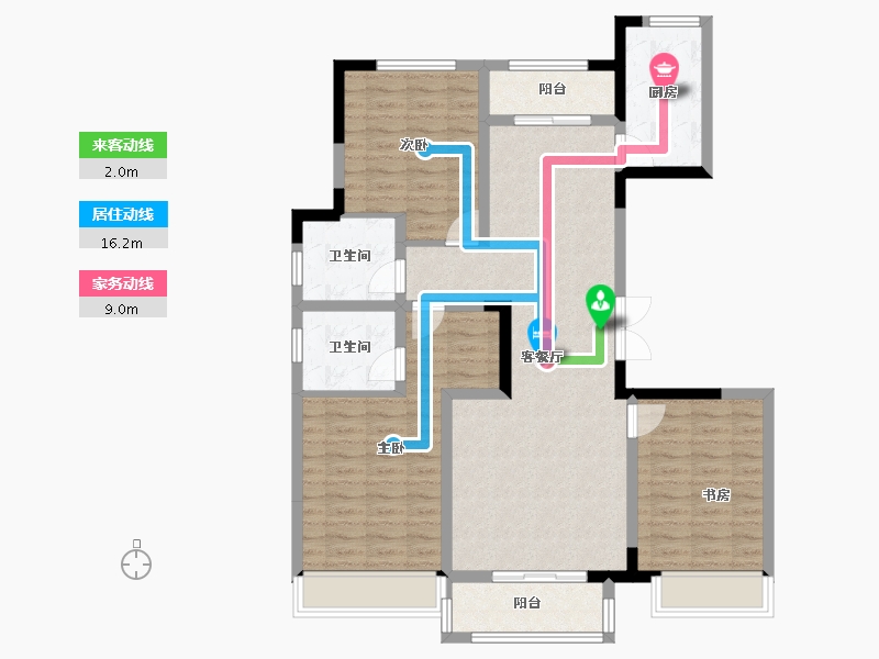 河南省-郑州市-吉地澜花语-104.00-户型库-动静线