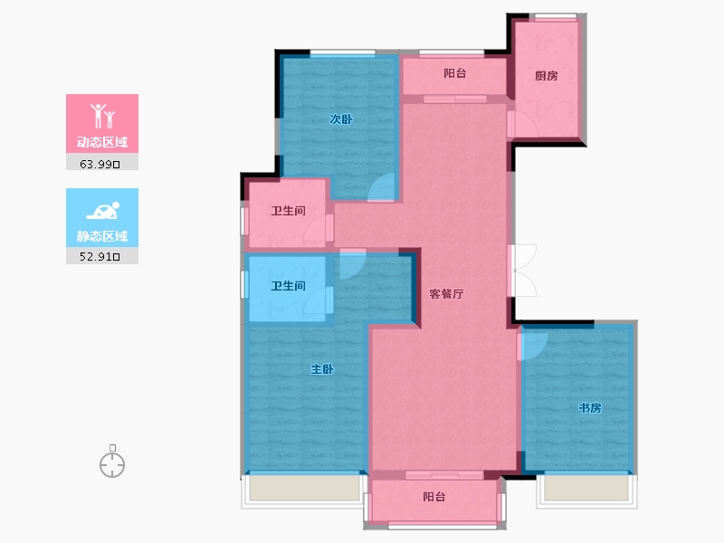 河南省-郑州市-吉地澜花语-104.00-户型库-动静分区