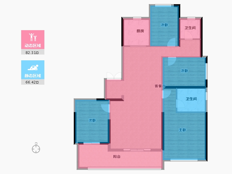 河南省-郑州市-康桥天樾九章-134.40-户型库-动静分区