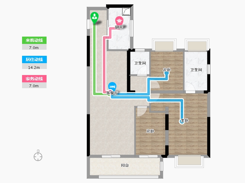 湖北省-武汉市-汉口道6号-98.00-户型库-动静线