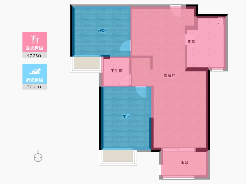 河南省-郑州市-绿地花语城-62.00-户型库-动静分区