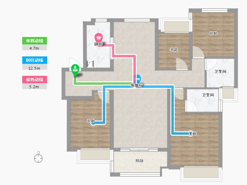 江苏省-苏州市-中海·寰湖时代-96.00-户型库-动静线