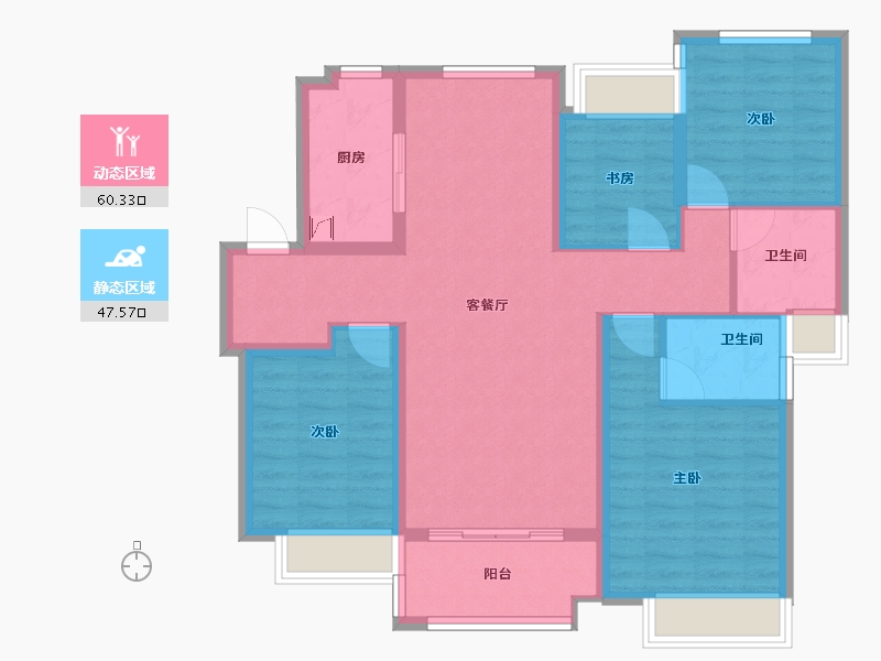 江苏省-苏州市-中海·寰湖时代-96.00-户型库-动静分区