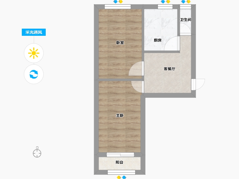 河北省-石家庄市-华柴小区-54.00-户型库-采光通风