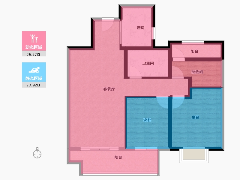 江苏省-苏州市-新城十里锦绣​-80.43-户型库-动静分区