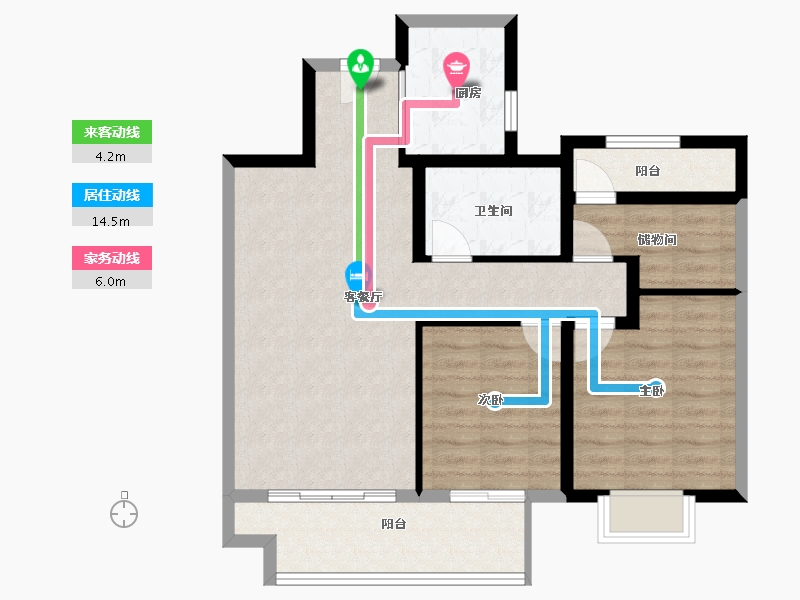 江苏省-苏州市-新城十里锦绣​-80.43-户型库-动静线