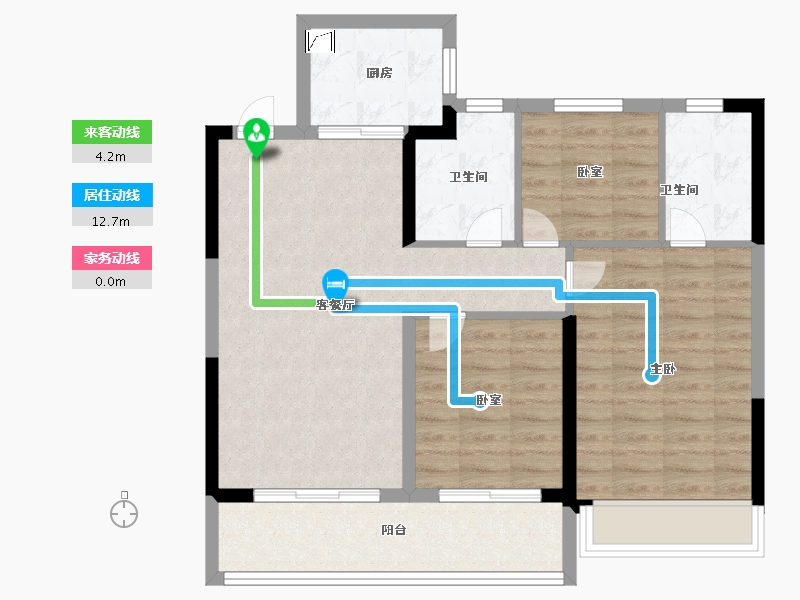 江苏省-苏州市-合景绿城·明月滨河-82.00-户型库-动静线