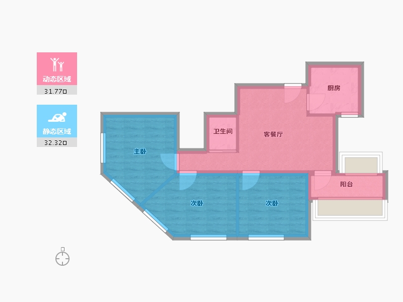 北京-北京市-八宝庄-62.50-户型库-动静分区