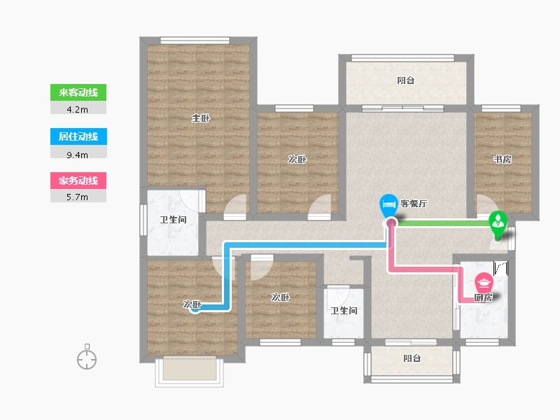 湖南省-常德市-澧阳春秋小区-120.00-户型库-动静线