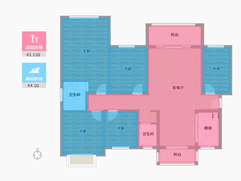 湖南省-常德市-澧阳春秋小区-120.00-户型库-动静分区