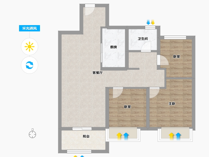 河南省-郑州市-和昌优地-71.20-户型库-采光通风