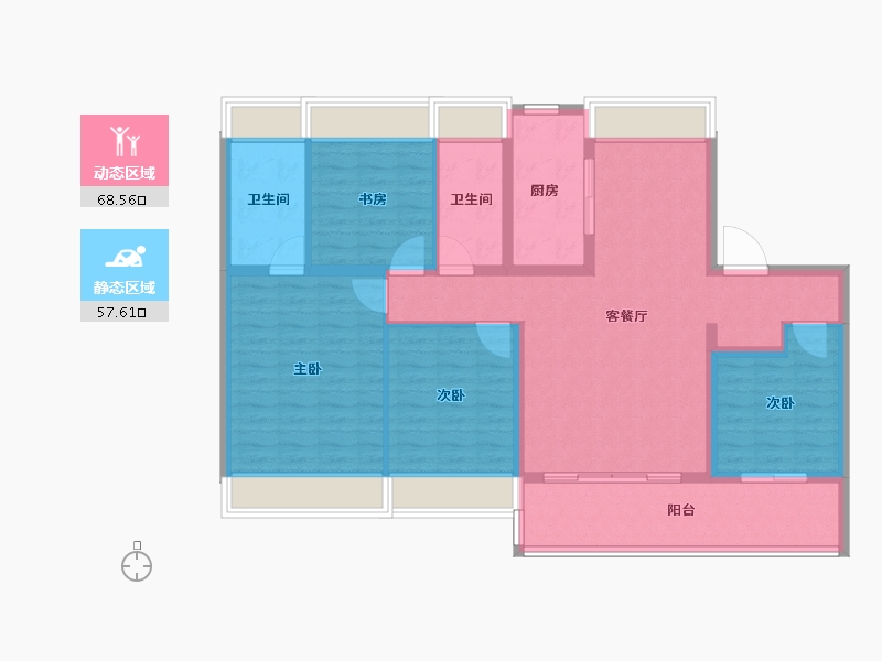 江苏省-苏州市-保利和光山语-113.60-户型库-动静分区