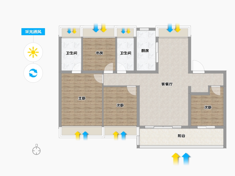 江苏省-苏州市-保利和光山语-113.60-户型库-采光通风